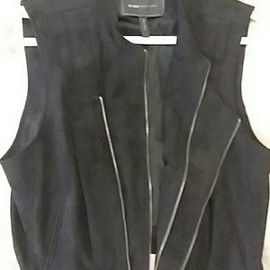 BCBG black suede vest